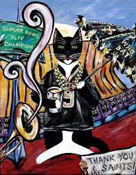 Who Dat Cat The Creole Cat Got To Get This Poster New Orleans Art New Orleans Cat Art