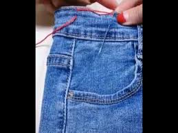 Mencuci dengan tangan bisa jadi pilihan terbaik untuk baju berbahan sensitif seperti sutra, wol, kain tenun, baju berbordir dan berpayet agar awet. Cara Mengecilkan Pinggang Celana Jeans Yang Kebesaran Youtube Menjahit Teknik Menjahit Jahit