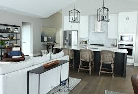 open concept kitchen, living, dining