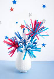Diy Paper Fireworks Centerpiece Fireworks Centerpiece 4th Of July Fireworks Fourth Of July Crafts For Kids