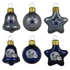 Dallas Cowboys Navy Blue Silver 6 Pack Assorted Glass Ornaments Dallas Cowboys Christmas Ornaments Dallas Cowboys Accessories Dallas Cowboys Decor