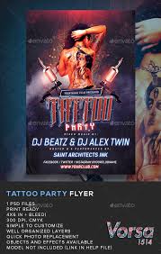 This tattoo artist is hosting a party at her studio later this afternoon. Tattoo Party Flyer By Vorsa Graphicriver