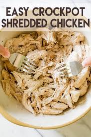 Easy Crockpot Shredded Chicken Recipe Shredded Chicken Crockpot Slow Cooker Shredded Chicken Chicken Crockpot Recipes
