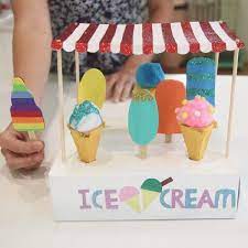 An ice cream shoppe is the perfect addition to any event! Mini Makers Ice Cream Stand Little Button Diaries Ice Cream Crafts Ice Cream Stand Ice Cream Seller