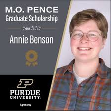 👏👏 Annie Benson, a MS student in Dr. Yichao Rui's Agroecology Lab, has  been awarded the prestigious M.O. Pence Scholarship! 🌱🏆 This scholarship  honors the legacy of M.O. Pence, who dedicated his