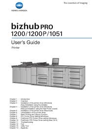 Even experienced computer users tend to make mistakes while installing their printer driver. Konica Minolta Bizhub Pro 1200p User Manual Pdf Download Manualslib