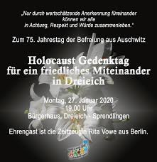 Die vereinten nationen erklärten im jahr 2005 den 27. Holocaust Gedenktag Am 27 Januar In Dreieich Katy Waltherkaty Walther