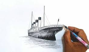 How To Draw The Titanic Titanic Art Titanic Pictures To Draw