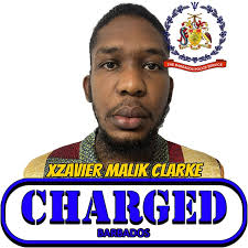 The Barbados Police Service (TBPS) Criminal Investigation Department  (Central), has arrested and formally charged Xzavier Malik Clarke, 30 years  of Marl Hole Road, Halls Road, St. Michael for the following offence: ○