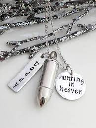 Hunting In Heaven Urn Necklace Cremation Jewelry Ashes Etsy Hand Stamped Jewelry Stamped Jewelry Ashes Necklace
