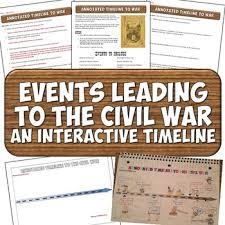 Civil War Timeline Activity Events Leading To War Civil War Timeline Civil War Lessons Civil War Unit Study