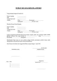 Surat kuasa ialah sebuah surat berisikan informasi perihal wewenang seseorang untuk melakukan tindakan atas nama pemberi kuasa. Contoh Surat Kuasa Sewa Ruko Media Desa