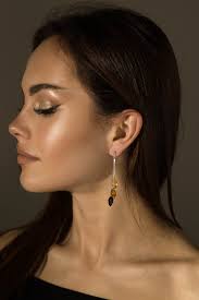 Multi Color Amber Earrings with 925 Sterling Silver