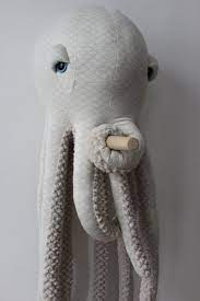Big Albino Octopus Handmade Plush Toy Etsy Handmade Plush Large Decorative Pillows Oversized Floor Pillows