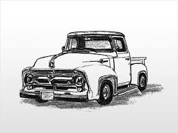 Classic Ford Truck Trivia Ford F100 Drawing Photo 1 Classic Ford Trucks Classic Trucks Digi Stamps