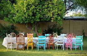 Love This Idea For Brightly Painted Mis Matched Chairs From Missdecorate Com S Blog Colorful Chairs Mix Match Chairs Mismatched Chairs