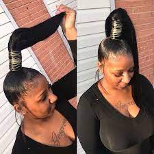 The Black Afrodite On Instagram Are We Feeling Genie Ponytails Yay Or Nay High Ponytail Hairstyles Curly Hair Styles Short Hair Styles