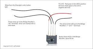 Probe the wiring to determine which of the wire that leads to the taillight is for the running lamp. Help Wiring Led Front Turn Signals Jeep Wrangler Tj Forum