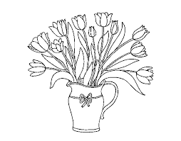 Stampa e colora disegni di fiori e immagini di fiori per bambini! Disegno Di Vaso Di Tulipani Da Colorare Acolore Com