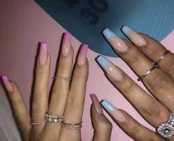 Rose gold kylie jenner coffin nails. Truubeautys Kylie Nails Pink Ombre Nails Pink Nails