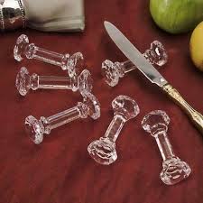 I like my new crystal knife rests. Godinger S 6 Crystal Knife Rests Dumbel For Sale Online Ebay