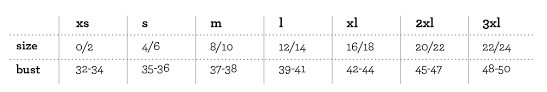 sizing chart