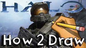 I just kept the basic design and style of the typical halo helmet, but just took out some of the complicated lines and detailing associated with the head gear. How To Draw Master Chief S Helmet Mask From Halo Kids Drawing Coloring Learning Juniors Toons Youtube