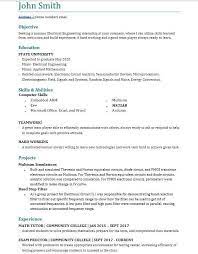 Electrical Engineering Student Resume For Summer Internship Greater Nyc Area Resumes
