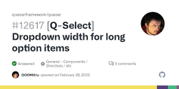 Q-Select] Dropdown width for long option items · quasarframework ...