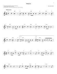 Tequila Sheet Music The Champs Lead Sheet Fake Book