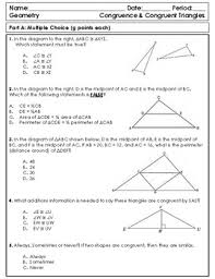 Congruence Congruent Triangles Unit Test By Peachykeanemath Tpt