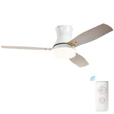 Also, it includes an iced opal glass that accompanies 1x. 52 Inch Ceiling Fan With Led Light And Remote Control Indoor Low Profile Ceiling Fans With Super Noiseless 3 Double Color Blades 3 Speed Remote Control Timing Function White Buy Online In