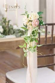 Check spelling or type a new query. Buy Ling S Moment Wedding Aisle Chair Decorations Set Of 8 Blush Ivory Floral Pew Flowers Wedding Flowers Online In Indonesia B07d72s5k9