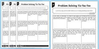 How to play multiplication tic tac toe so if you wanted to mark your spot on 1x5, you must say the answer first {5} and if it is correct, then you may use the do a dot marker to claim that box. Differentiated Problem Solving Tic Tac Toe Worksheet Worksheets