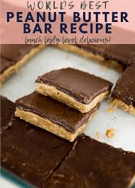 Peanut Butter Bars Better Than The Lunch Lady S Full Of Peanut Butter Oats And The In 2020 Peanut Butter Chocolate Bars Peanut Butter Bars Recipe Peanut Butter Bars