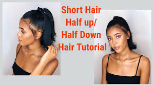 Secure with a hair elastic or bobby pins and you are ready. Monet Huie Short Hair Half Up Half Down Hair Tutorial Youtube