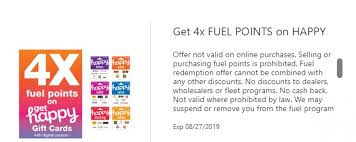 You could do it at the atm ($2.50 for $500, besides the atm surcharge fee) or you could use it to buy money orders or load bluebird/serve. Expired Kroger 4x Fuel Points On Happy Gift Cards Doctor Of Credit
