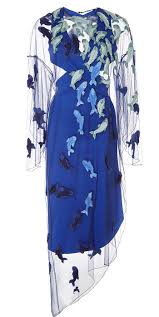 Alena Akhmadullina Blue Embellished Overlay Dress Avenuesixty Alena's collections are smart and feminine. alena akhmadullina blue embellished