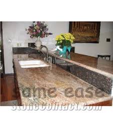 Amber Fantasy Granite Kitchen Countertops from Hong Kong