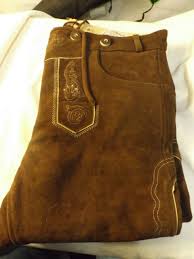 Edelnice Bavarian Traditional Leather Trousers Lederhosen With Suspenders Medium