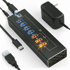 Powered Usb Hub Multi Port Usb Hub With 7 Usb 3 Ports 3 Fast Charging Usb 3 0 Ports Cords C And A Power Adapter By Lato Usb Usb Hub Computer Accessories