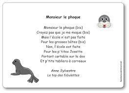Monsieur Le Phoque D Anne Sylvestre Paroles Illustrees De La Comptine Monsieur Le Phoque Comptines Poesie Rentree Phoque