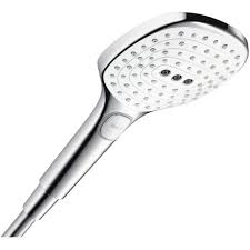 Amazing gallery of interior design and decorating ideas of white shower curtain in bathrooms by elite interior designers. Hansgrohe Raindance Select 26520400 Raindance Select E 120 3jet Hand Shower White Chrome