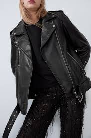 Oversized Leather Jacket Jackets Woman Zara Canada Laderjacka Jacka Stilar
