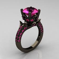 Black And Pink Engagement Rings Pin By Montse Ruiz On Engagement Rings Black Gold Jewelry Pink Diamond Engagement Ring Black Diamond Solitaire