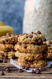 Soft and chewy healthy oatmeal cookies with applesauce, honey, raisins, and chocolate chips. Banana Oat Cookies Nicky S Kitchen Sanctuary