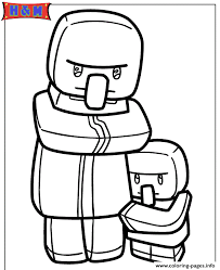 Another feature of the minecraft games that is very helpful is the mob simulator. Minecraft Villager And Kid Coloring Pages Printable