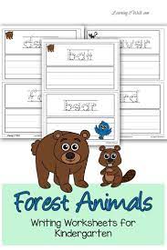 Forest Animals Writing Worksheets For Kindergarten Animal Writing Writing Worksheets Preschool Writing