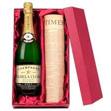 Personalised Champagne Original Newspaper Gettingpersonal Co Uk Mens Anniversary Gifts 4th Wedding Anniversary Gift Champagne