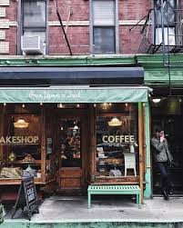 New York City Corner Cafe Coffee Latte Art Shop Front